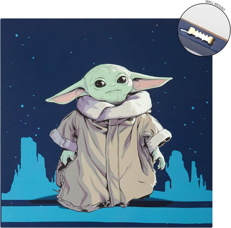 Idea Nuova The Mandalorian featuring Grogu aka The Child 4 Pack Square Canvas Wall Art Set, 11"x11" each - Image 3