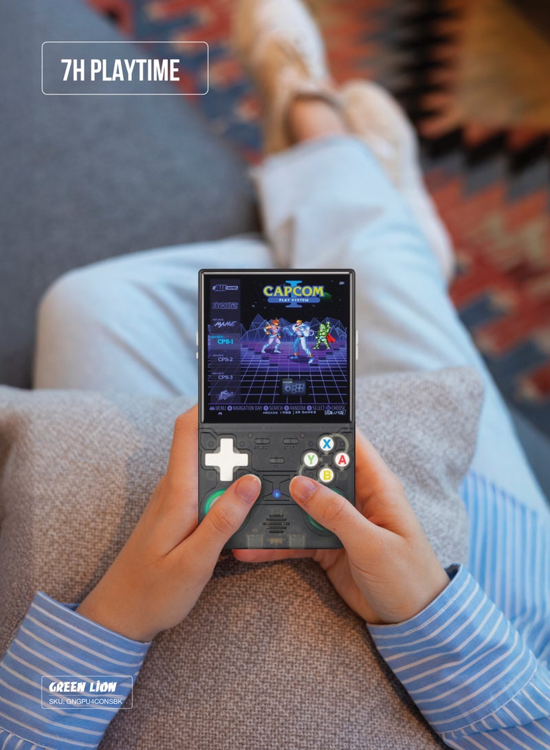 GREEN LION GP Ultra 4 Gaming Console with +15000 Built in Games & 4-inch IPS HD Screen / 7H Working Time/ Linux Operation / 64GB TF Card / 2.4GHz WiFi / Portable & Rechargeable Handheld Console - Black - Image 3