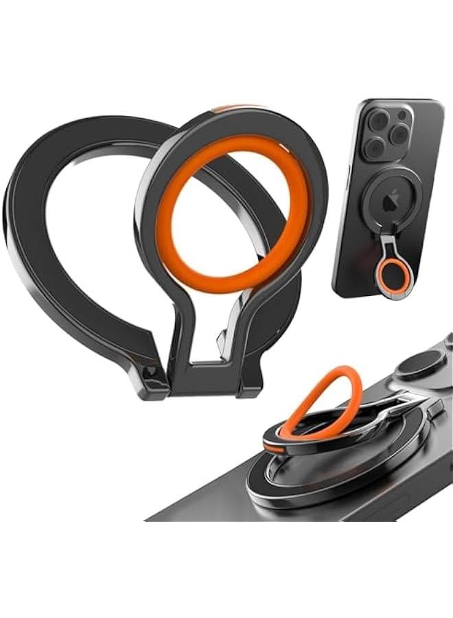 Magnetic Phone Grip Holder with Silicone Finger Strap for Mag-Safe Ring Holder Stand, Adjustable Kickstand for iPhone 16 Pro Max Plus 15 14 13 12, Compatible with Wireless Charging  - Image 1