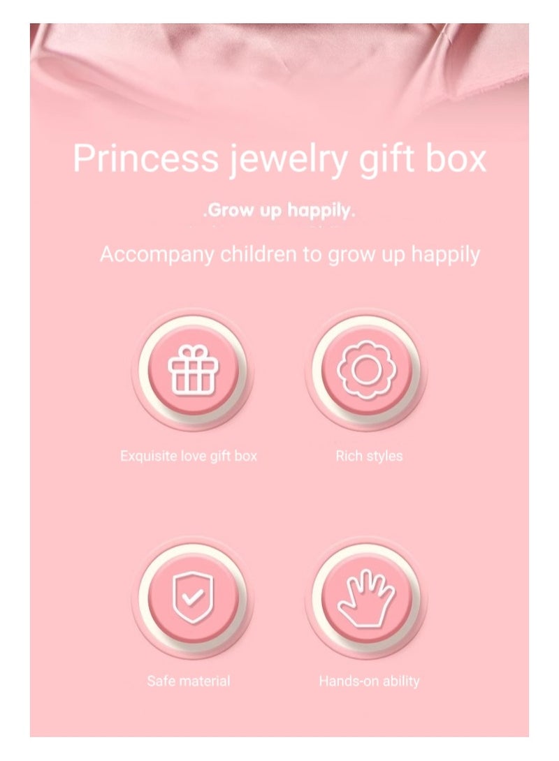 Children's DIY Bracelet Necklace Bead Making Kit Jewelry Box Jewelry Bracelet DIY Handmade Beaded Gift Small Ornament Children's Gift Suitable for 6-14 Years Old Girls  - Image 2