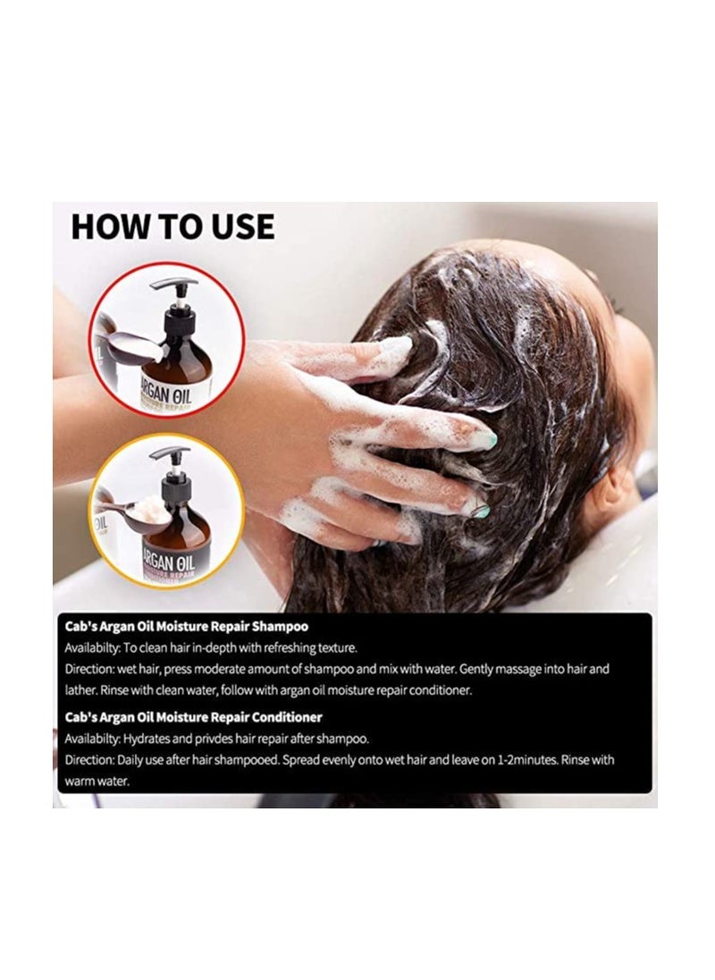 Cab's Professional Cab's Argan Oil Moisturizing Conditioner (500ml/16.9 Fl Oz) Hydrating Color Protection Dry Damage Curly Frizzy Thinning Color Treated Hair Repair Organic Paraben Sulfate Free All Hair Types  - Image 5
