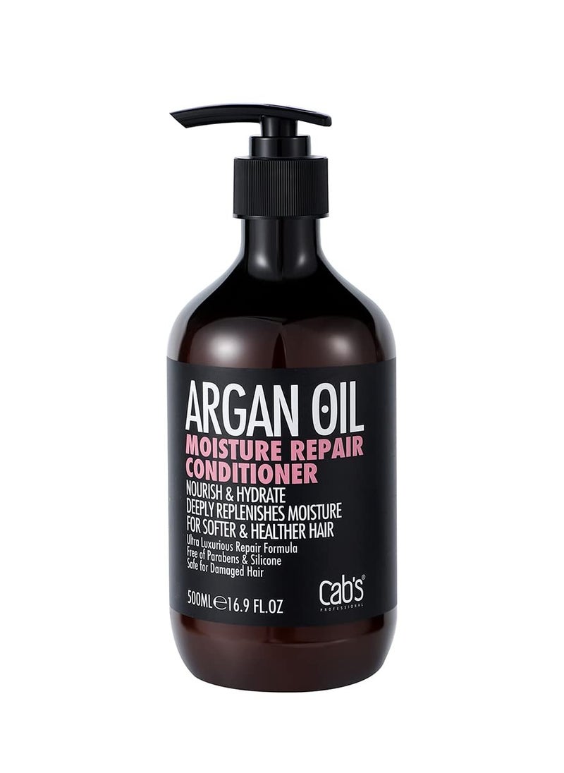 Cab's Professional Cab's Argan Oil Moisturizing Conditioner (500ml/16.9 Fl Oz) Hydrating Color Protection Dry Damage Curly Frizzy Thinning Color Treated Hair Repair Organic Paraben Sulfate Free All Hair Types  - Image 1