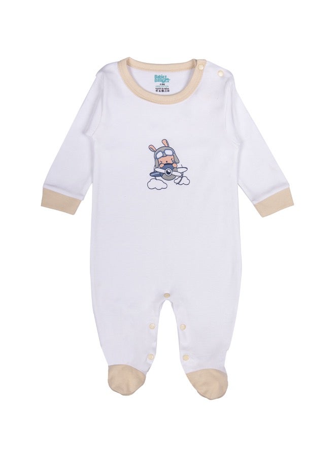Babies Basic 5 Piece Unisex 100% Cotton Gift Set Include Bib, Romper, Mittens, Cap And Sleepsuit/Jumpsuit  - Image 2