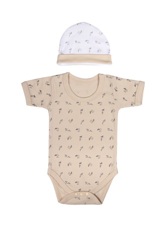Babies Basic 5 Piece Unisex 100% Cotton Gift Set Include Bib, Romper, Mittens, Cap And Sleepsuit/Jumpsuit  - Image 3