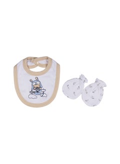 Babies Basic 5 Piece Unisex 100% Cotton Gift Set Include Bib, Romper, Mittens, Cap And Sleepsuit/Jumpsuit  - Image 4