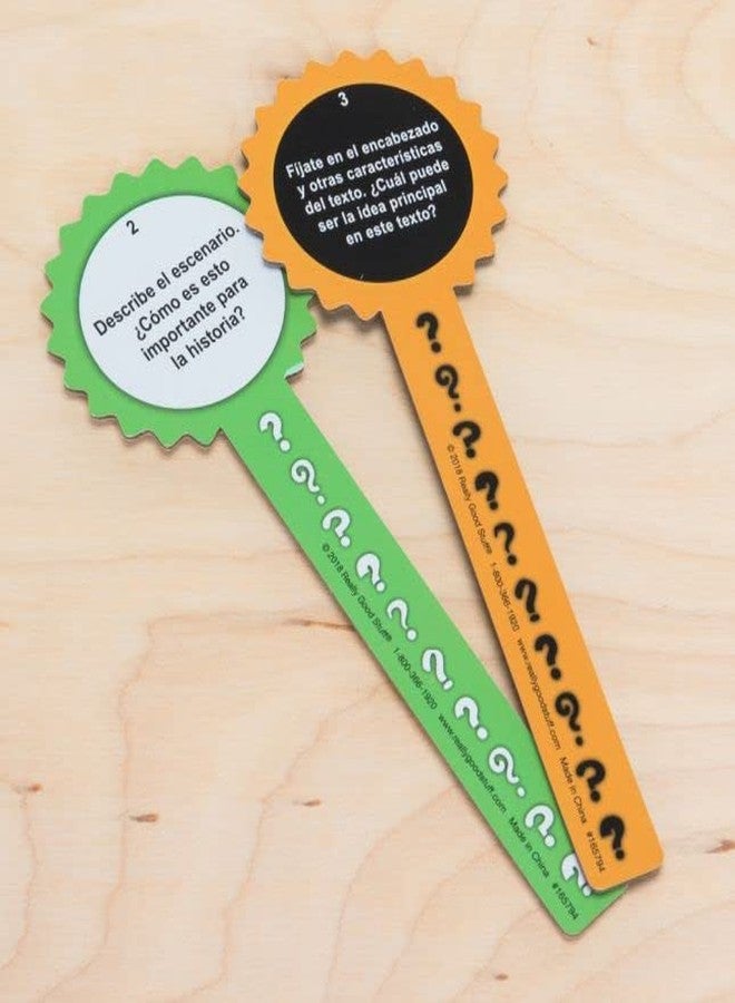 Really Good Stuff Varitas con preguntas de lectura guiada (Spanish Guided Reading Question Wands) - Image 3
