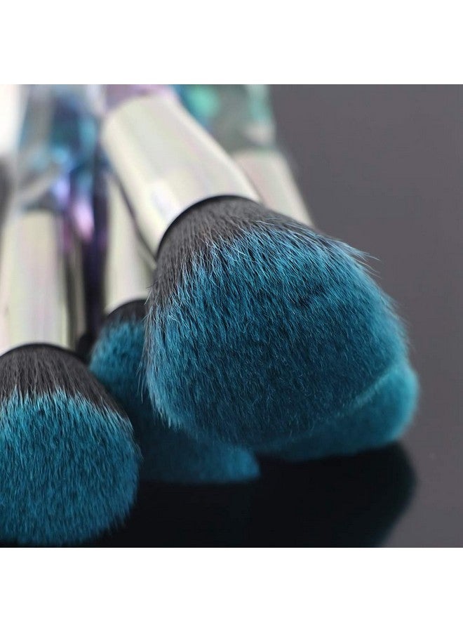 G-Texnik Makeup Brushes 10Pcs Professional Cosmetic Brush Set Special Shiny Foundation Face Powder Brush Eyeshadows Blending Blush Brushes Colorful Plastic Handle (Blue)  - Image 4