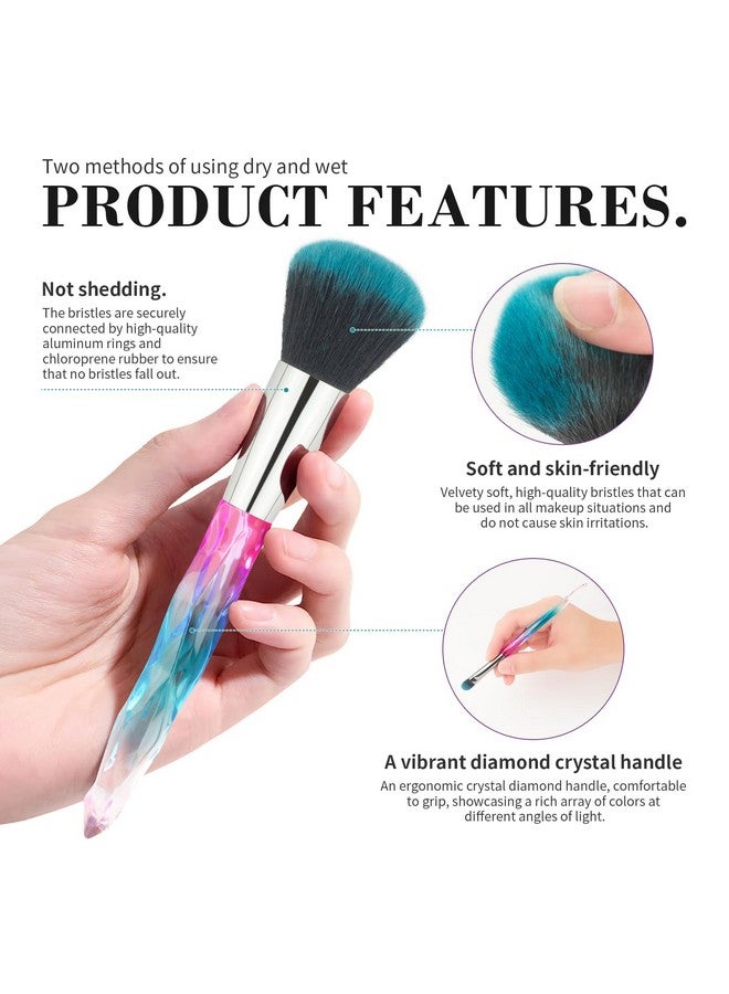 G-Texnik Makeup Brushes 10Pcs Professional Cosmetic Brush Set Special Shiny Foundation Face Powder Brush Eyeshadows Blending Blush Brushes Colorful Plastic Handle (Blue)  - Image 3