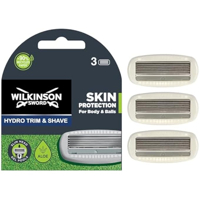 Wilkinson Sword Wilkinson Hydro Trim  Shave Skin Protection Premium Mens Blades Pack of 3 - Image 1