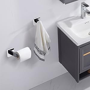 LUXIUR Toilet Paper Roll Holder for Bathroom, Kitchen Tissue Roll Stand, 304 Grade Stainless Steel Wall Mount Hanger for Kitchen Accessories Items, Home and Bathroom Accessories, Chrome Black - Image 3