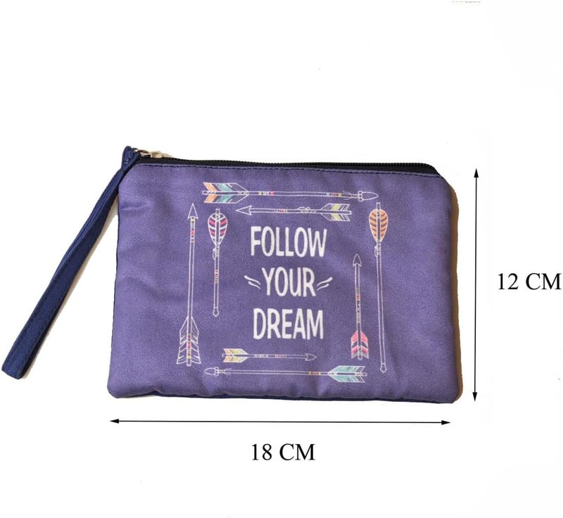Rantanto Small Cute Cash Coin Purse, Canvas Change Purse, Kawaii Coin Pouch With Handle Christmas Gift For Women Teenager Girls （BG0033 Follow Your Dream ) - Image 2