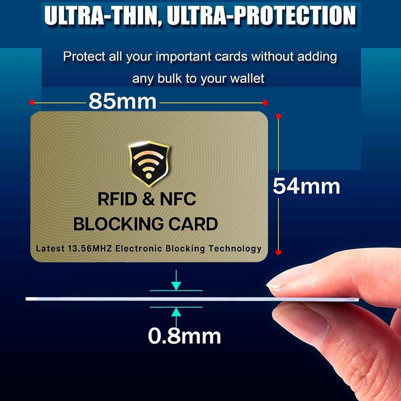 SaiTech IT RFID Blocking Card, 5 Pack One Card Protects Entire Wallet Purse For Men & Women, NFC Contactless Bank Debit Credit Cards Protector ID ATM Guard Card â€“ Golden - Image 2
