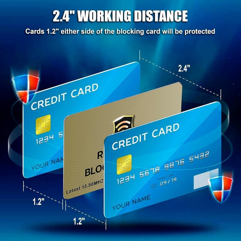 SaiTech IT RFID Blocking Card, 5 Pack One Card Protects Entire Wallet Purse For Men & Women, NFC Contactless Bank Debit Credit Cards Protector ID ATM Guard Card â€“ Golden - Image 4