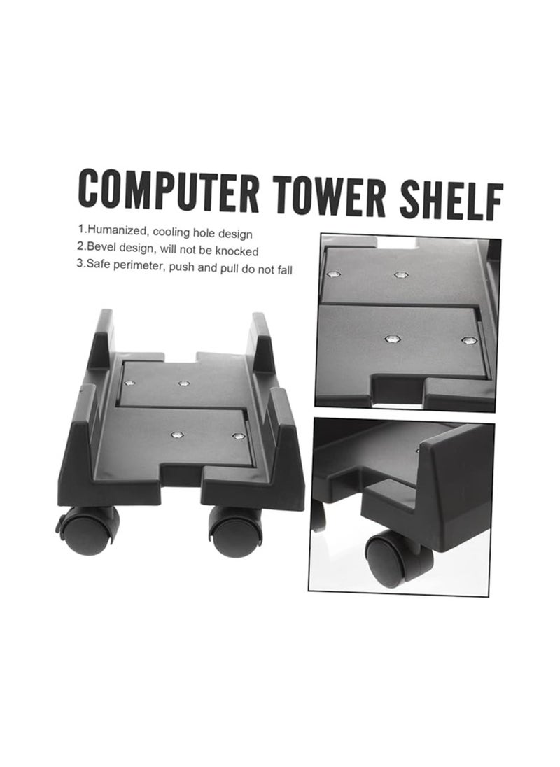 Uonlytech - Bracket PC Floor Stand PC Stand Floor Stand CPU Holder Stand Movable Host Rack Computer Tower Caster Wheels Mobile CPU Stand CPU Rolling Stand Computer Tower Stand Pp Plastic - Image 1