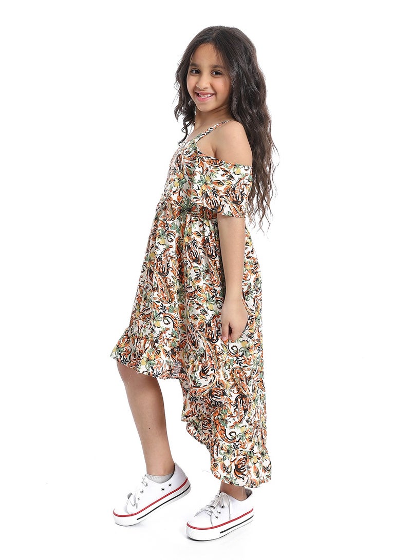 Andora Off-Shoulders Floral Girls Dress - Image 2