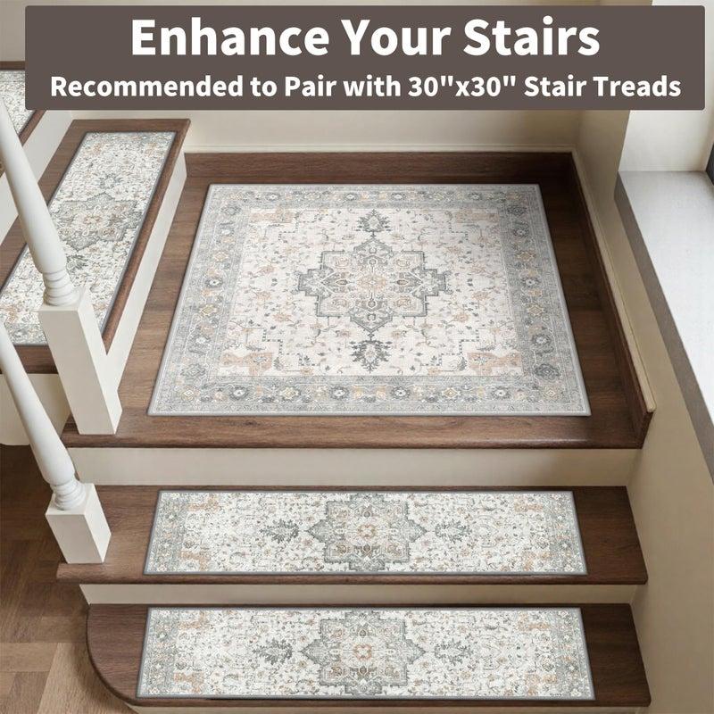 sarben Non Slip Stair Treads for Wooden Steps 7PCS - 8"x30" Indoor Safety Carpet, Edging Mats with TPE Adhesive Backing, Pet and Elderly Friendly Stair Rugs (Taupe) - Image 3