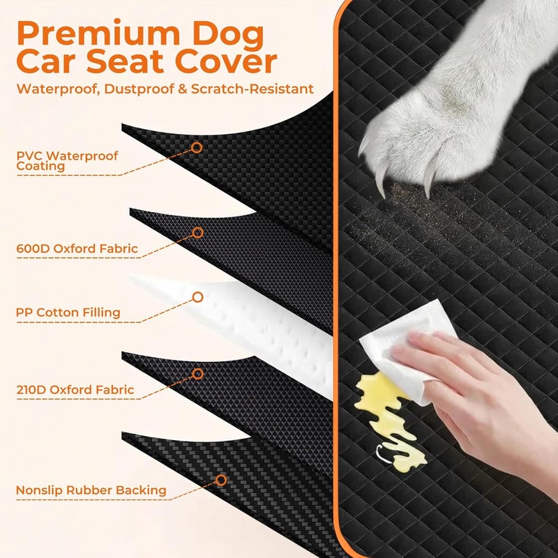 KITPLUS Dog Car Seat Cover for Pets - Waterproof Hammock Style, Nonslip, Heavy Duty - Image 5