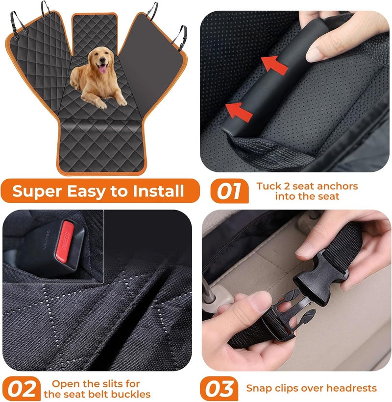 KITPLUS Dog Car Seat Cover for Pets - Waterproof Hammock Style, Nonslip, Heavy Duty - Image 4