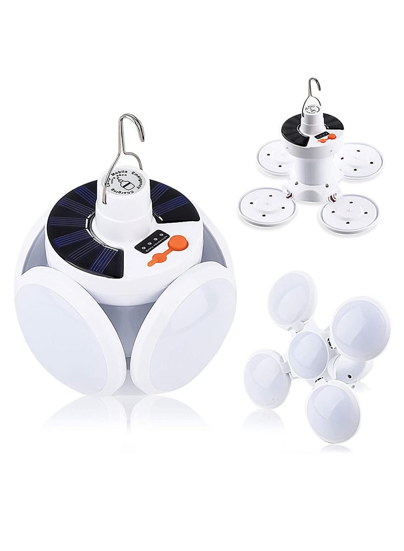 Ultimate Portable LED Lamp - Dual-Powered (Solar & USB) Rechargeable, Ultra-Compact Foldable Design with Real-Time Power Display - Ideal for Outdoor Enthusiasts and Reliable Emergency Lighting - Image 1