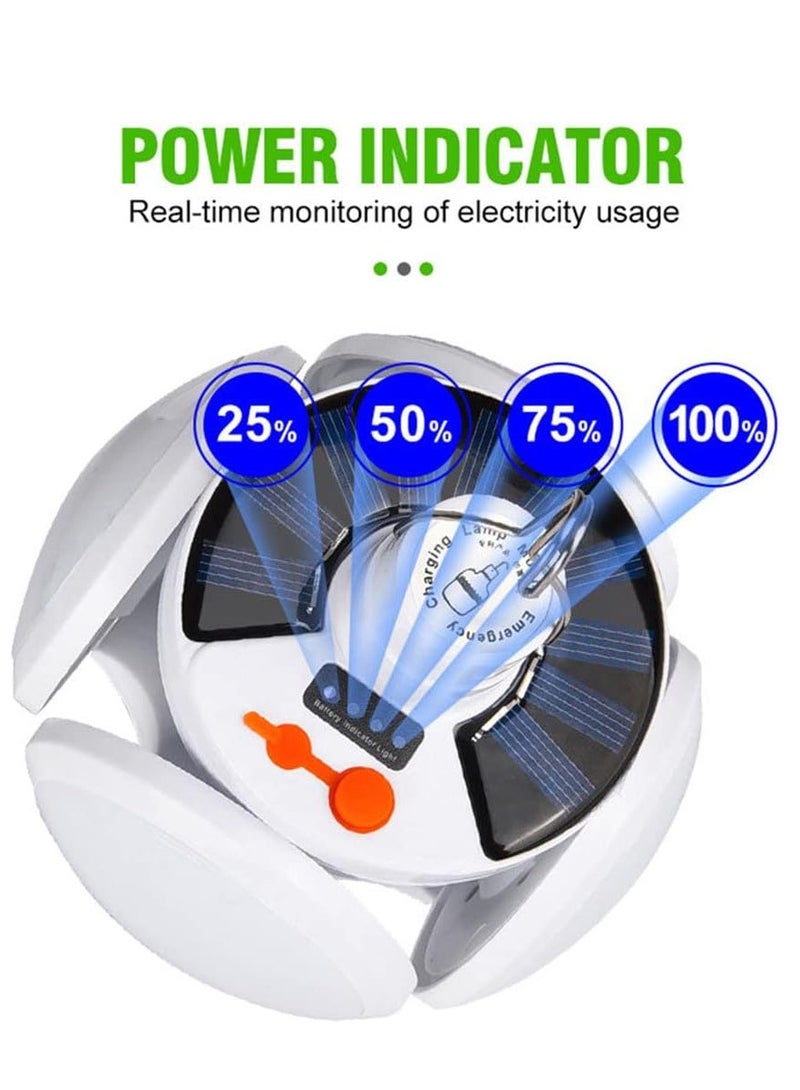 Ultimate Portable LED Lamp - Dual-Powered (Solar & USB) Rechargeable, Ultra-Compact Foldable Design with Real-Time Power Display - Ideal for Outdoor Enthusiasts and Reliable Emergency Lighting - Image 2