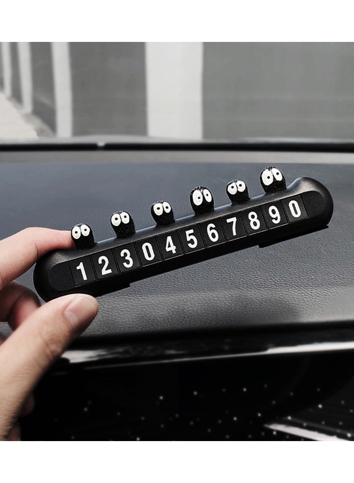 EBMINI Cute Coal Ball Car Temporary Parking Number Plate 