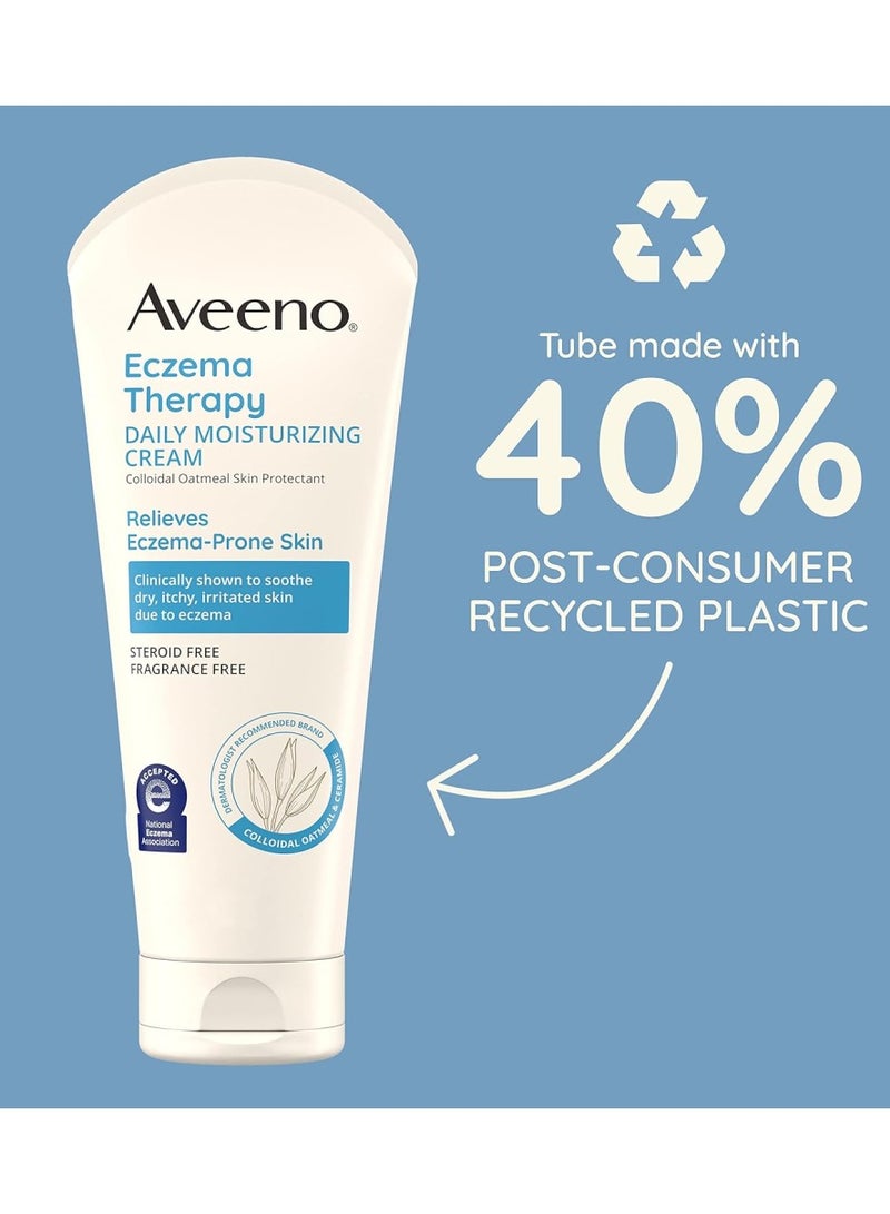 كريم ترطيب الجسم اليومي لعلاج الأكزيما من أفينو للبشرة الحساسة، كريم تخفيف الأكزيما المهدئ، دقيق الشوفان الغروي والسيراميد للبشرة الجافة والحكة، خالي من الستيرويد والعطور، 7.3 أونصة - Image 2