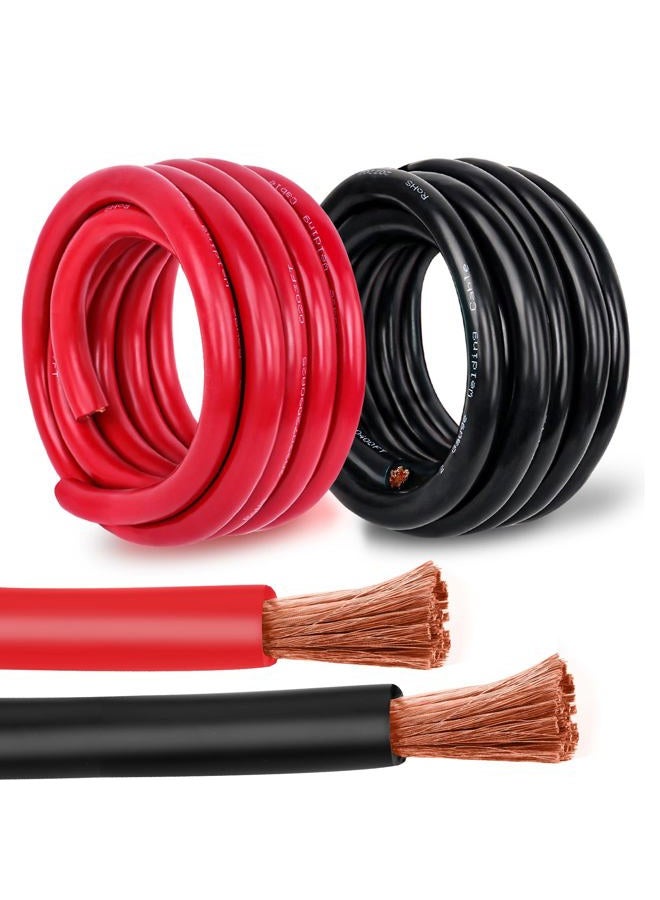 Kimbluth 4 Gauge Battery Cable Copper Wire, 3FT Red+3FT Black 4 AWG Welding Cable Standard USA OFC Wire for Automotive, Battery, Solar, Marine and Generator - Image 1