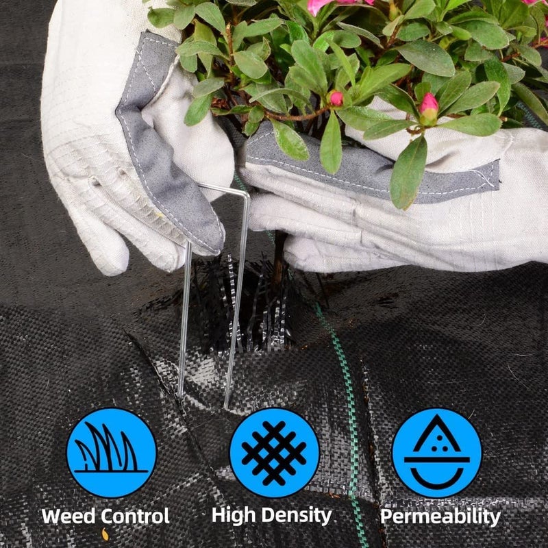 LAVEVE 4FT x 100FT Weed Barrier Landscape Fabric, 3.2oz Premium Heavy Duty Garden Cloth, Ground Cover for Gardening, Farming - Image 4
