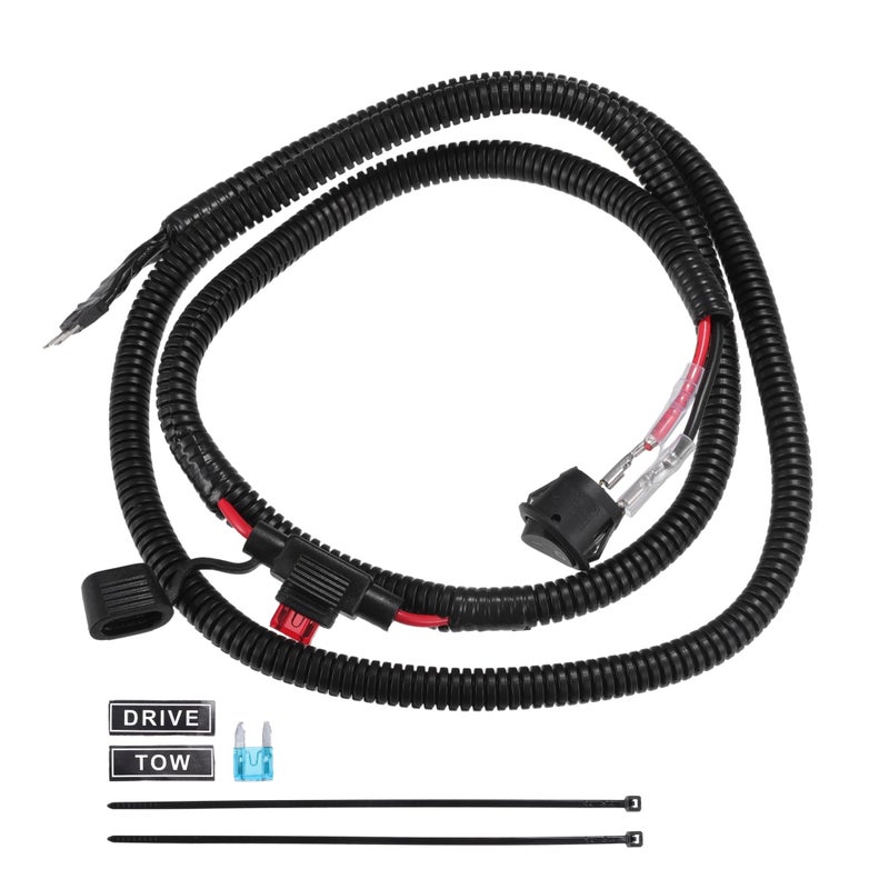 Hihaha 120cm Universal Automotive Switched Fuse Bypass KitFuse Bypass SwitchDurable 1 pcs Black