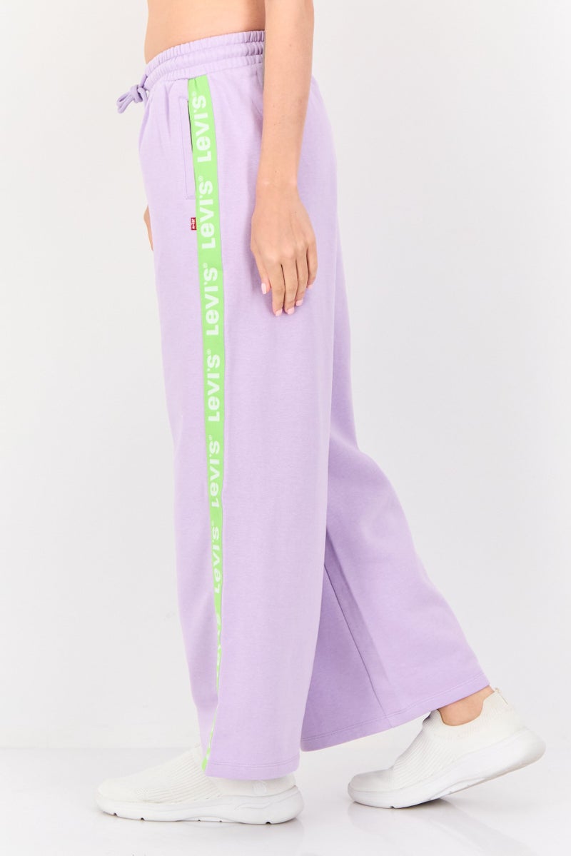 Levi's Women Regular Fit Brand Logo Sweatpants, Lilac - Image 2
