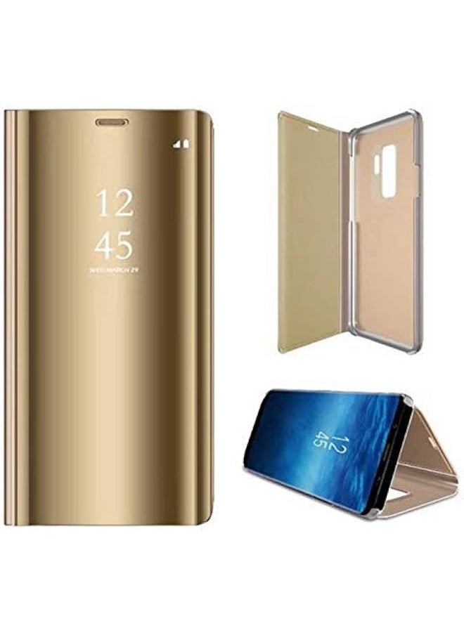BGM - Samsung Galaxy S9 Plus Clear View Original Mirror Case Flip Cover Stand - Gold - Image 1