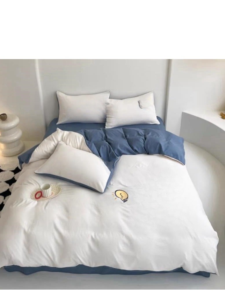 Fitted Sheet Style — High End Cartoon Pattern Washed Cotton Bedding Four Piece Set - Image 1