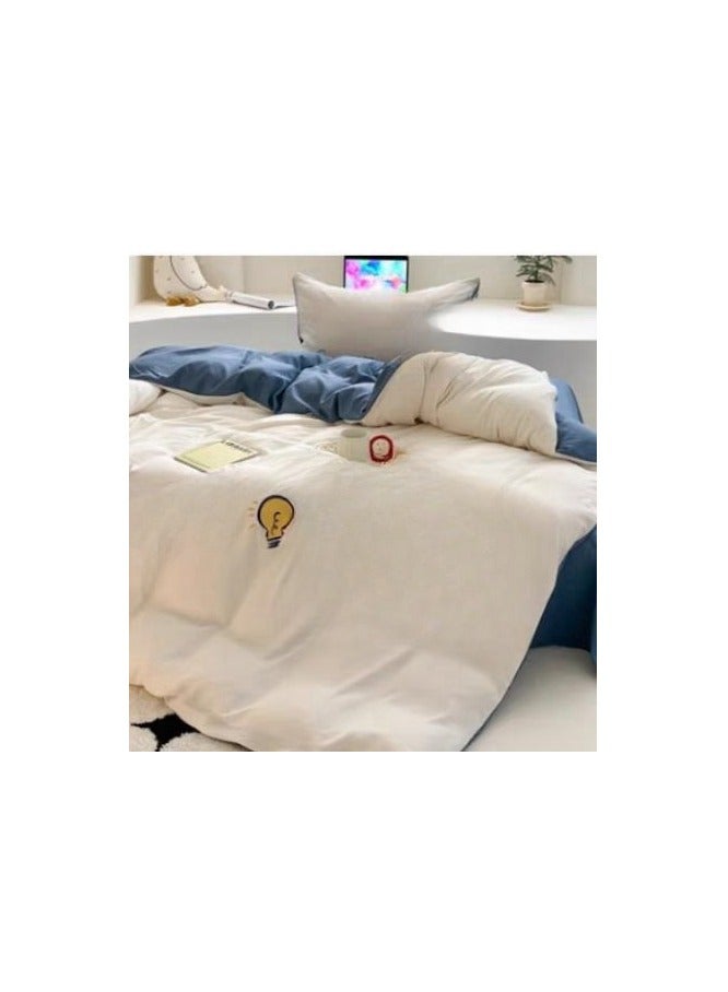 Fitted Sheet Style — High End Cartoon Pattern Washed Cotton Bedding Four Piece Set - Image 2