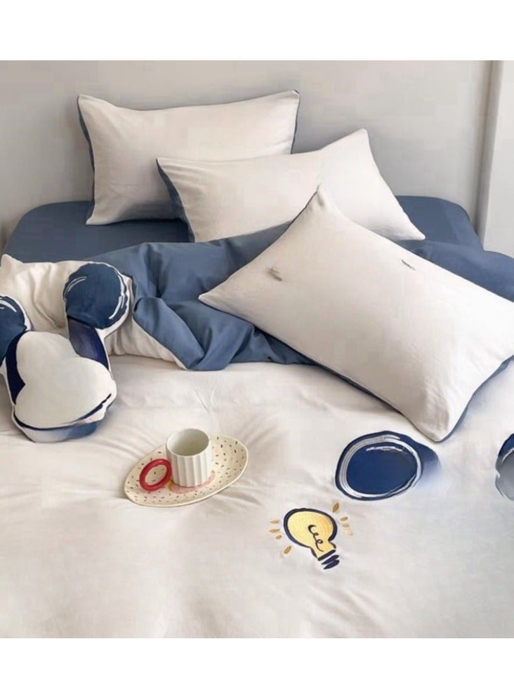 Fitted Sheet Style — High End Cartoon Pattern Washed Cotton Bedding Four Piece Set - Image 3