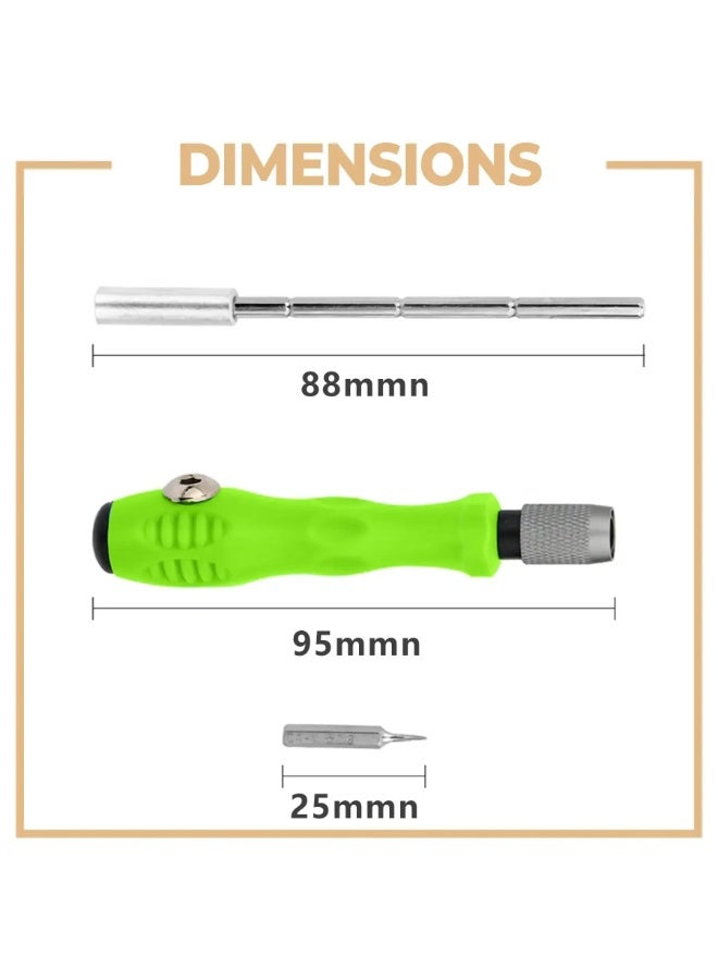 AKSONZ 32-in-1 Precision Magnetic Screwdriver Set with Multi-Functional S2 Steel Bits – Professional Repair Tool Kit for Mobile Phones, Laptops, Watches, Eyeglasses, and Electronics (Pocket-Sized Case) - Image 3
