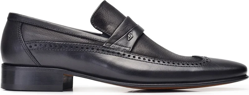 Nevzat Onay Black Classic Loafer Leather Men's Shoes -6967-
