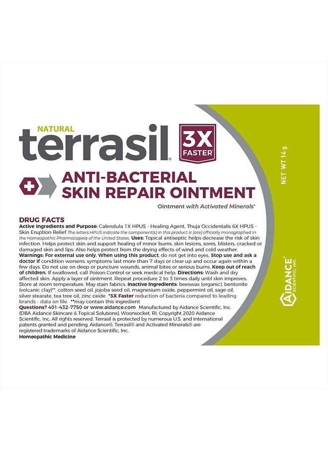 Terrasil - Antibacterial Skin Repair, 3X Faster Natural Ingredients for Treatment of Fissures Folliculitis Angular Cheilitis Impetigo Chilblains Lichen Sclerosus Cellulitis by Terrasil (14 Gram) - Image 1
