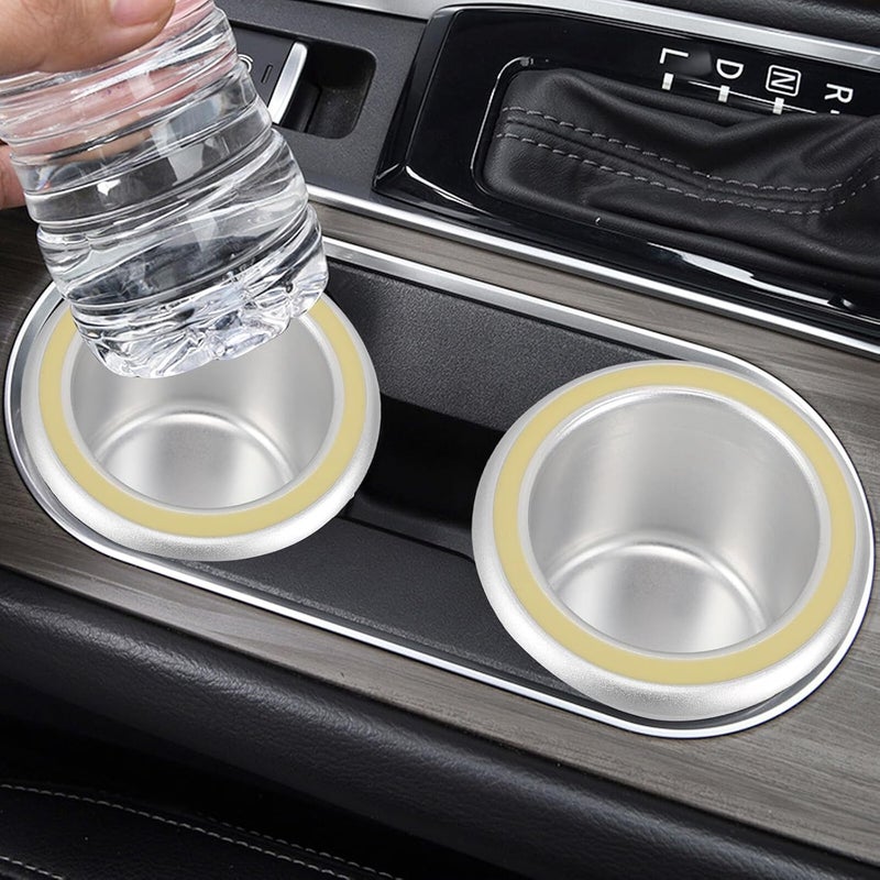 Night Glow Aluminum Alloy Cup Holder for Cars and Trucks, Heavy Duty Beverage and Ashtray Holder with Foldable Tray, Silver, Vehicle Drink Rack for Rvs and Commercial Vehicles - Image 5