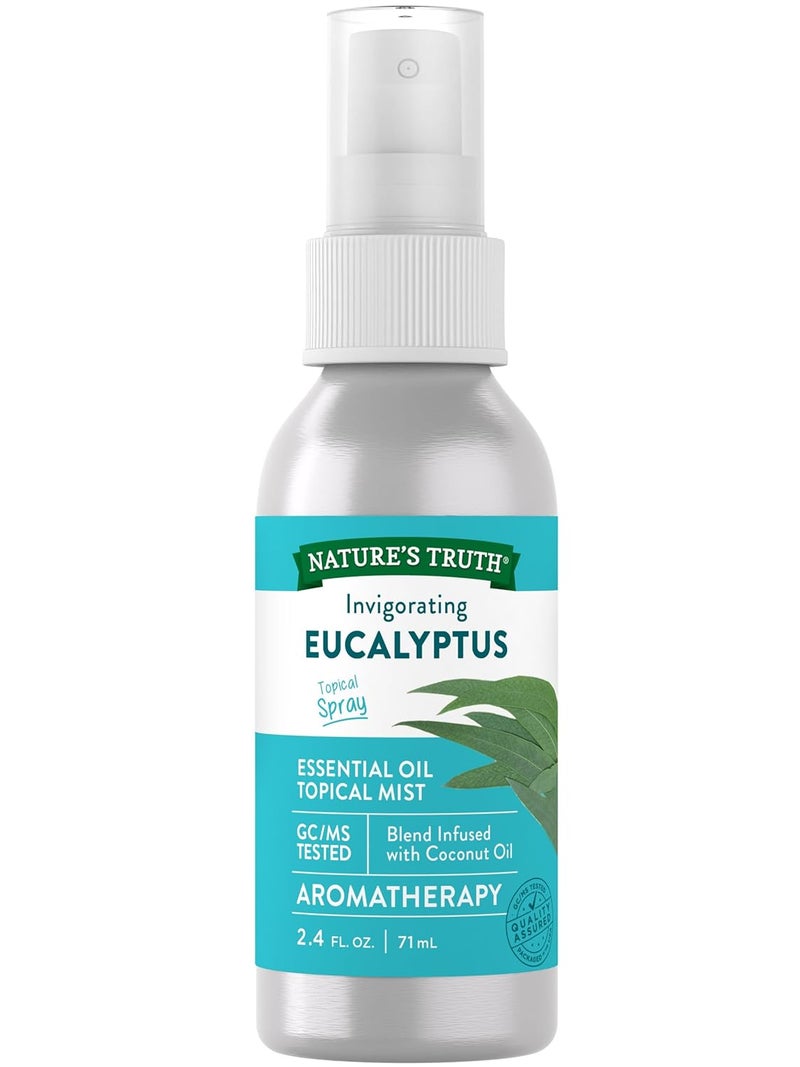 Nature's Truth Eucalyptus Mist Spray 2.4 fl oz | Pure Essential Oil for Aromatherapy | GC/MS Tested