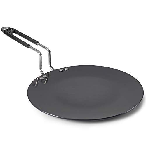 Lifelong Hard Anodized Concave Tawa, 255 mm,Induction and Gas Compatible, Black - Image 1