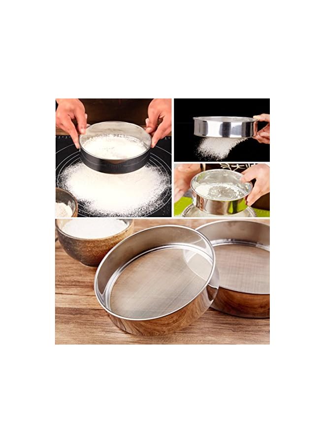 S-TOP Fine Mesh Flour Sieve 60 Stainless Steel Round Sifter for Baking(6 Inch, 60m Mesh) - Image 3