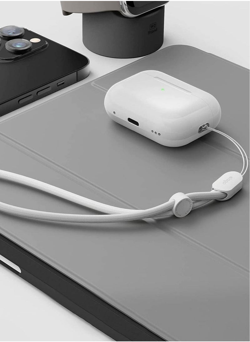 Universal Nylon Strap with Adjustable Button Compatible with AirPods Pro 2 (2nd Generation) - Ivory