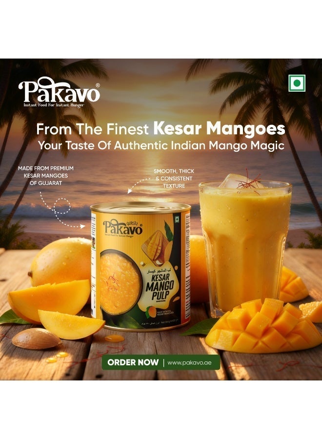 Pakavo Kesar Mango Pulp 850g - Premium Quality, No Added Preservatives, Thick, Rich & Aromatic - Image 4