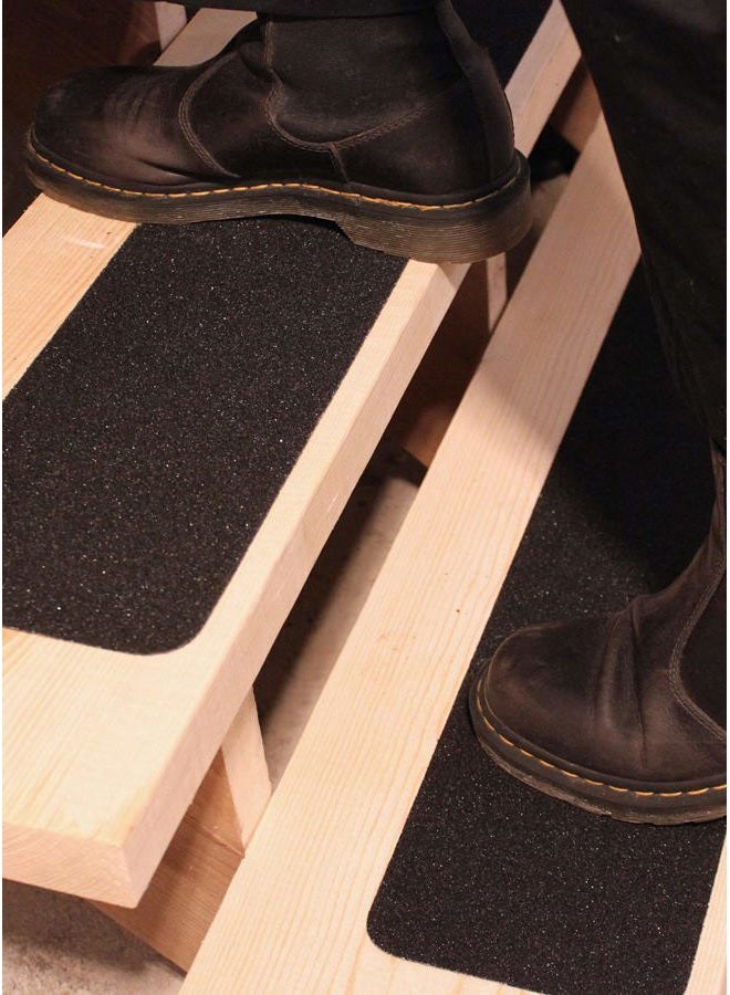FINEHOUS 6”x30” Stair Treads Non-Slip Outdoor Tape – (10-Pack) Black Anti-Slip Strips - Image 4
