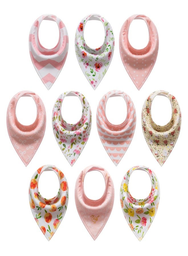 Little tots باندانا ليتل توتس لرضع، بيبي، أولاد، بنات، باندانا قطنية غير محددة الجنس 10 قطع ناعمة وامتصاصية (مدينة الربيع) - Image 1