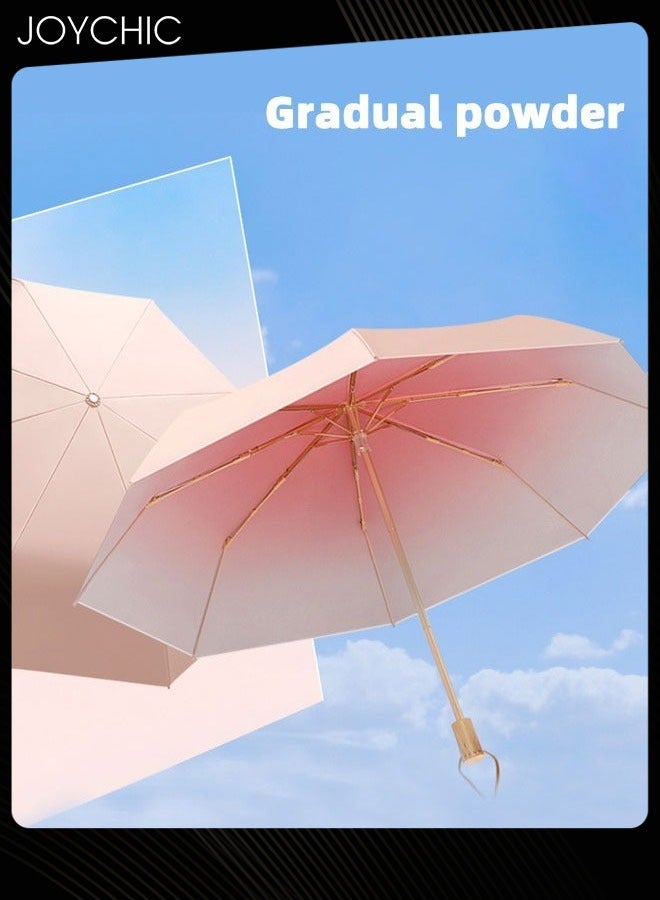 Joychic Women Fashion 3 Folding UPF50+ Anti-UV Windproof Waterproof Travel Umbrella Pink - Image 3