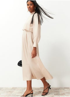 trendyol Beige Aller Piece Detailed Woven Dress TCTSS24EB00190  - Image 3