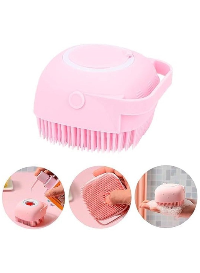 Soft Silicone Bath Brush - Liquid Soap and Body Wash Dispenser - Manual Hair Shampoo Brush for Cleansing and Exfoliating for Women, Men and Kids - Assorted Colors - Image 2