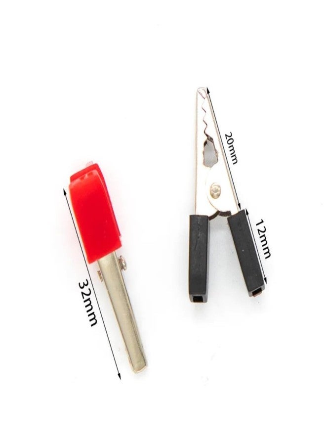 Universal Hub 5 Pair 34mm Crocodile Alligator Clips (Pair - Red & Black) | Insulated Testing Clamps for DIY Robotics & Electronics Projects - Image 2