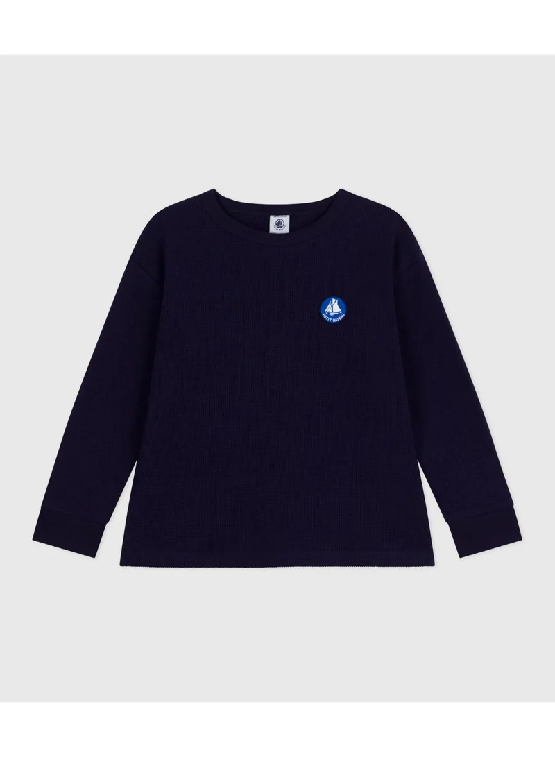 Petit Bateau Children's long-sleeved plain cotton T-shirt